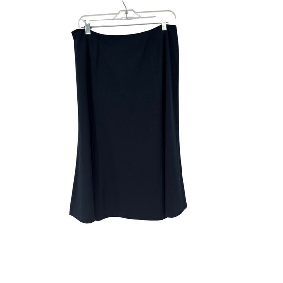 Chaps Womens Black Midi a line Skirt Size 12 A-Line lined career - Picture 3 of 3